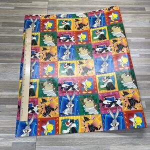 Vtg LOONEY TUNES Wrapping Paper Warner Bros Bugs Bunny Tweety Taz 1997 - D694